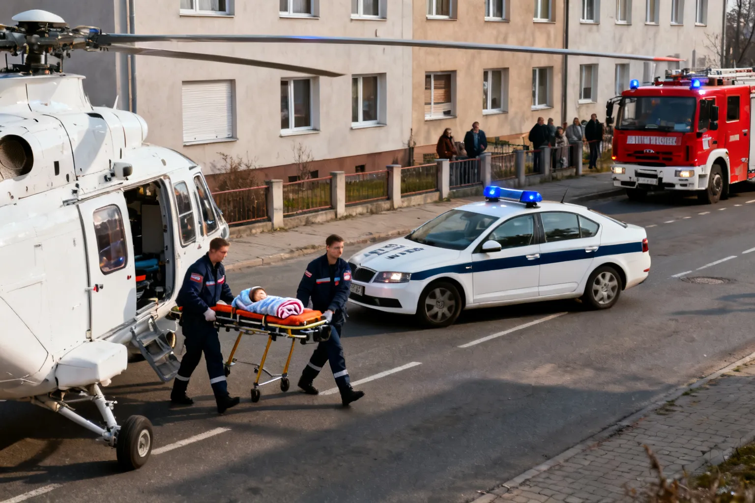 3-latek wypadł z okna w Rydułtowach; dziecko przetransportowano śmigłowcem