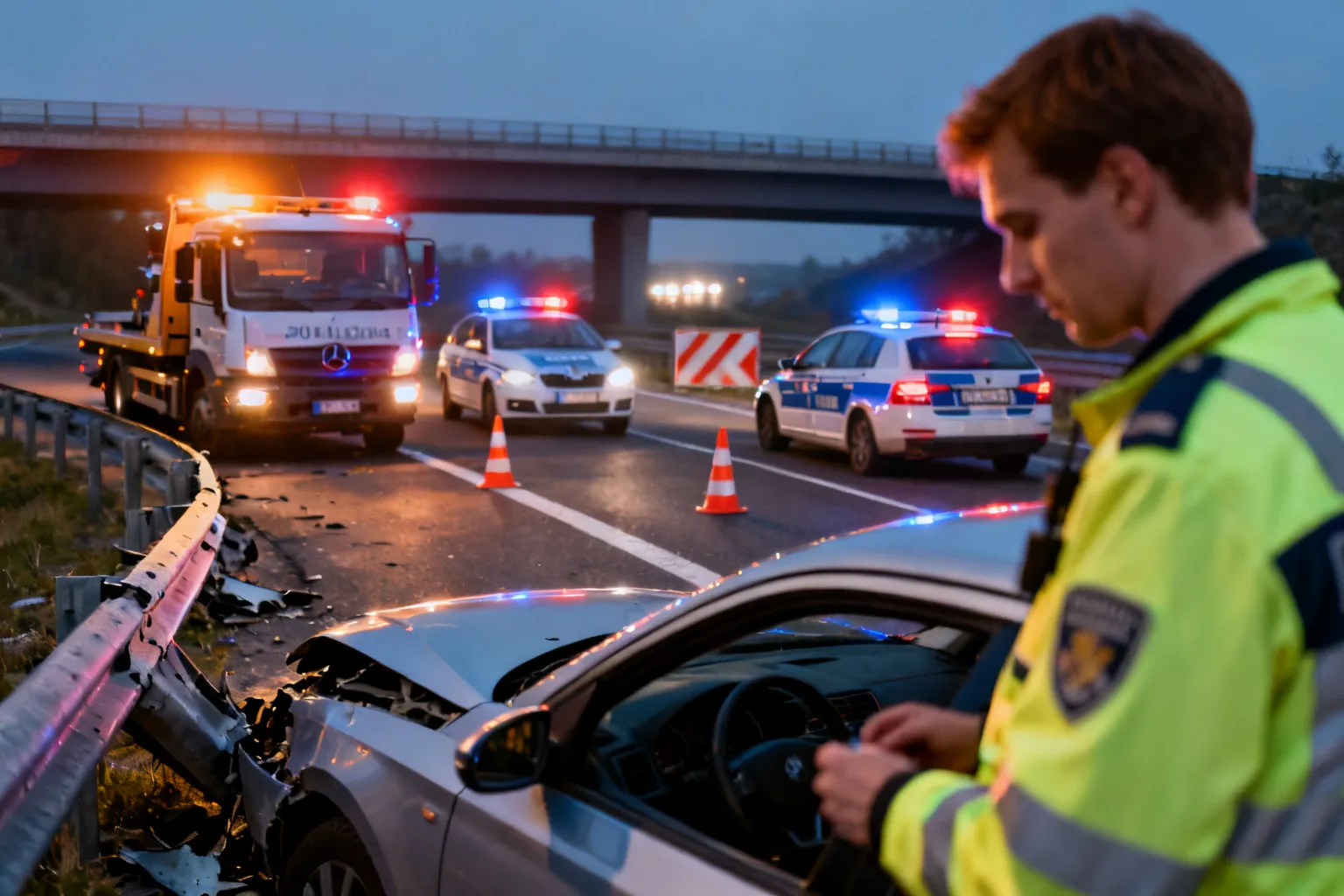 Kolizja S52b Cieszyn zjazd Bielsko-Biała — zablokowany zjazd