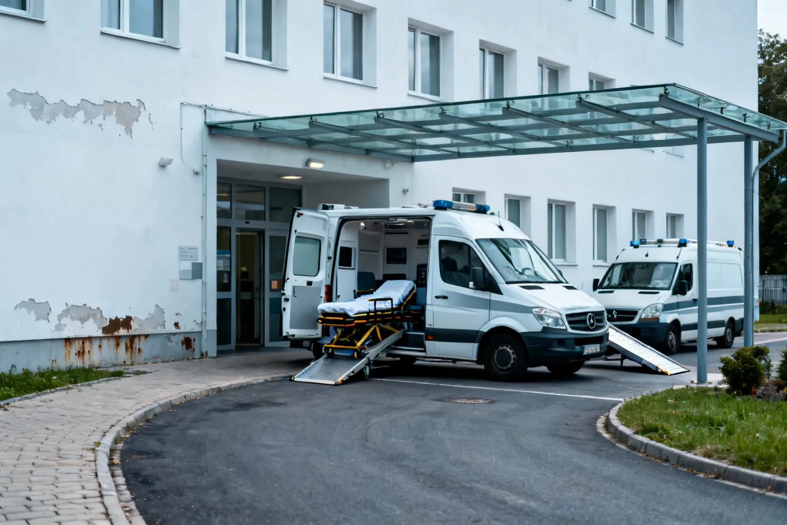 Dachowanie DK86 Katowice: pasażer trafił do szpitala