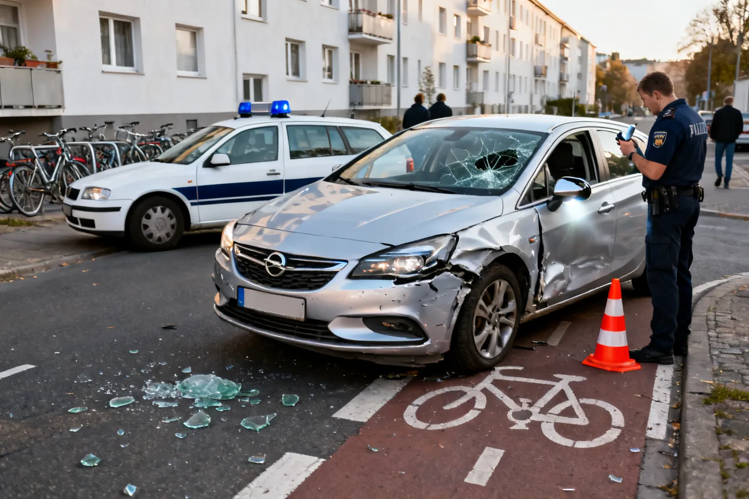 Pijany kierowca Opla zatrzymany na ścieżce rowerowej