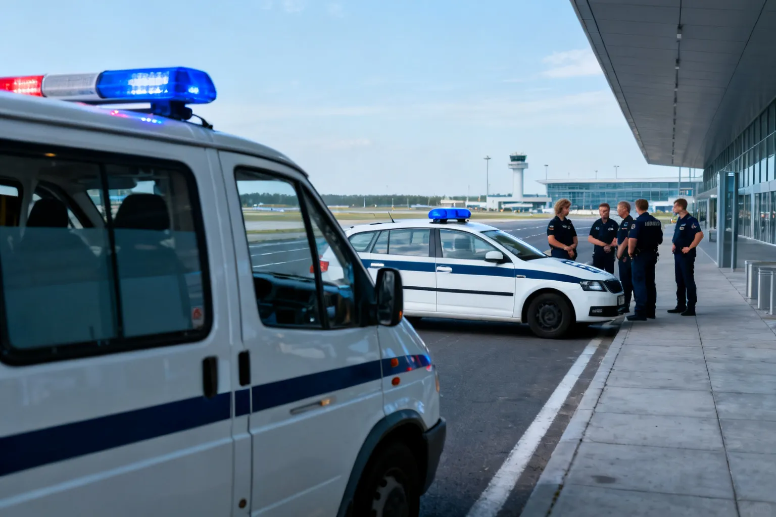 Policjanci z Pyrzowic eskortowali karetkę z lotniska do Zabrza