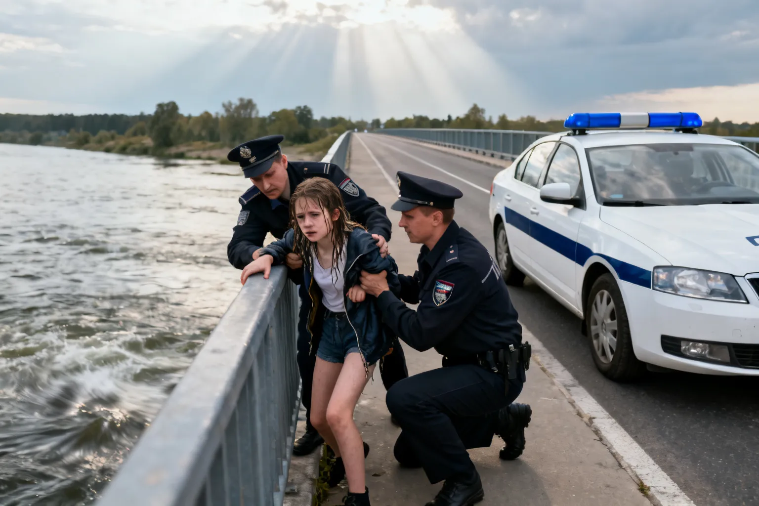 Racibórz: policjanci uratowali nastolatkę przy moście nad Odrą