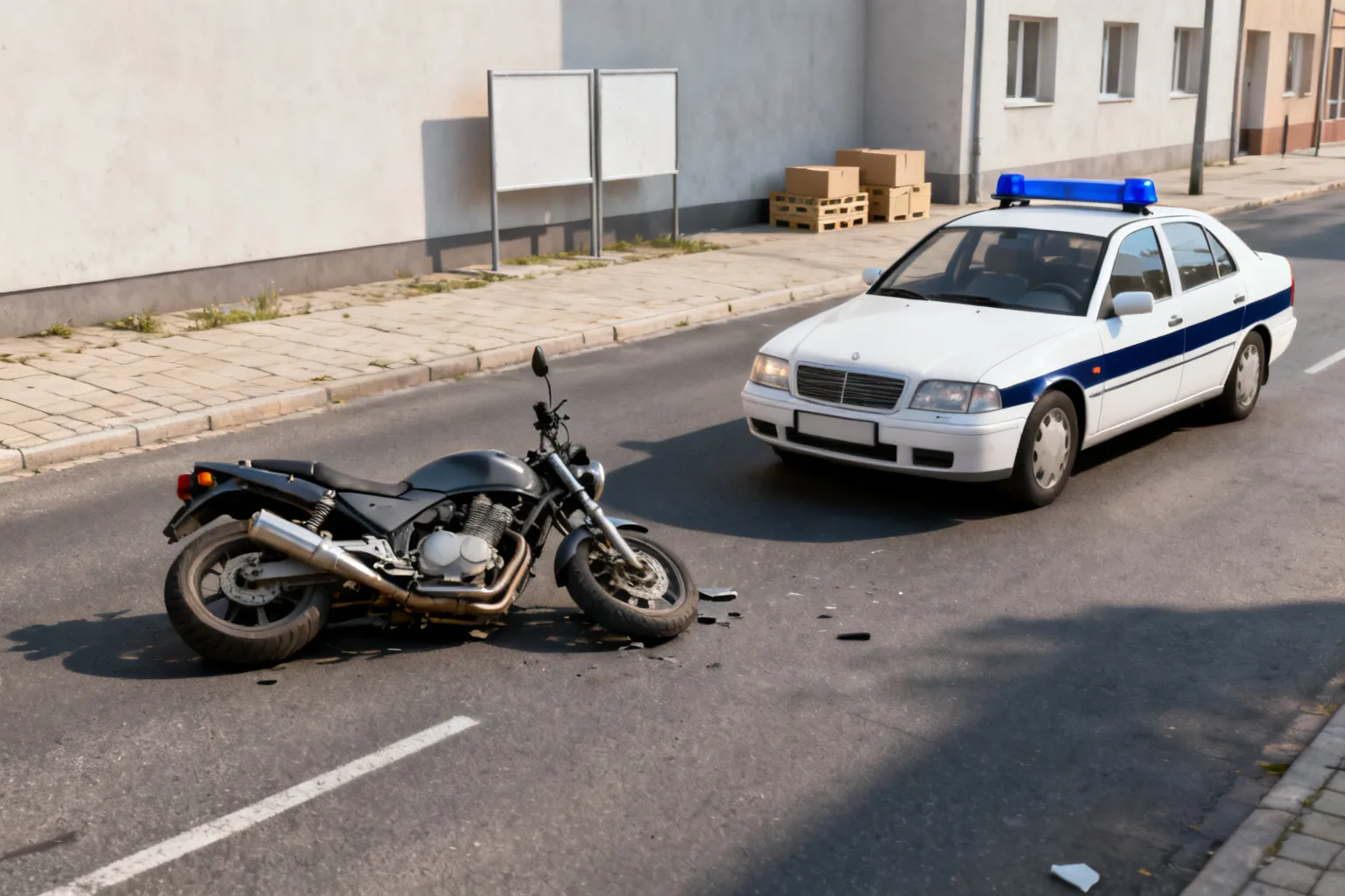 Pijany kierowca skradzionego motocykla rozbił się w Jaworznie